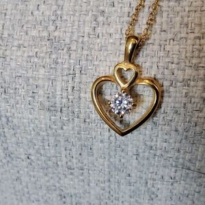 Gold Heart Pendant Necklace